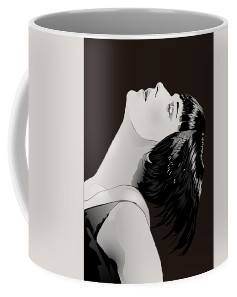 Louise Brooks Official Coffee Mug featuring the digital art Louise Brooks in Berlin - Sepia Umber by Louise Brooks