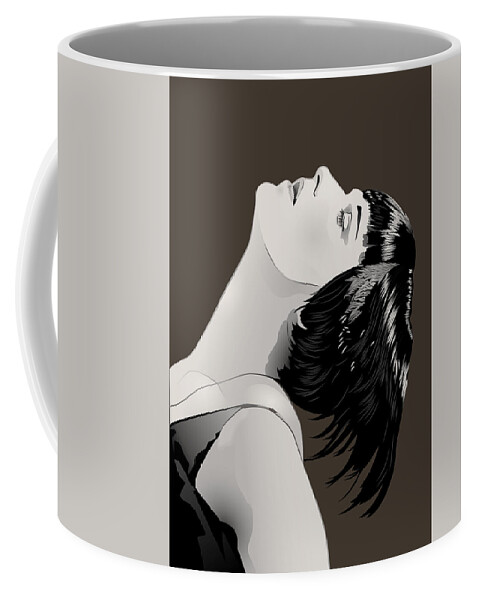 Louise Brooks Official Coffee Mug featuring the digital art Louise Brooks in Berlin - Umber Taupe by Louise Brooks