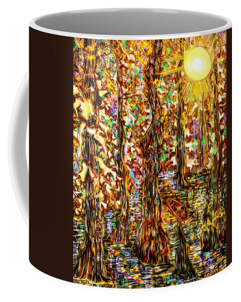 Louisiana Coffee Mug featuring the digital art Louisiana Sunrise by Angela Weddle
