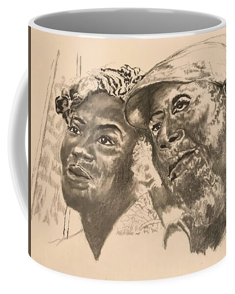  Coffee Mug featuring the drawing Love by Angie ONeal