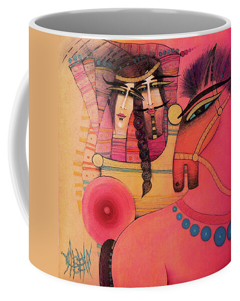 Albena Coffee Mug featuring the painting Love Carriage by Albena Vatcheva