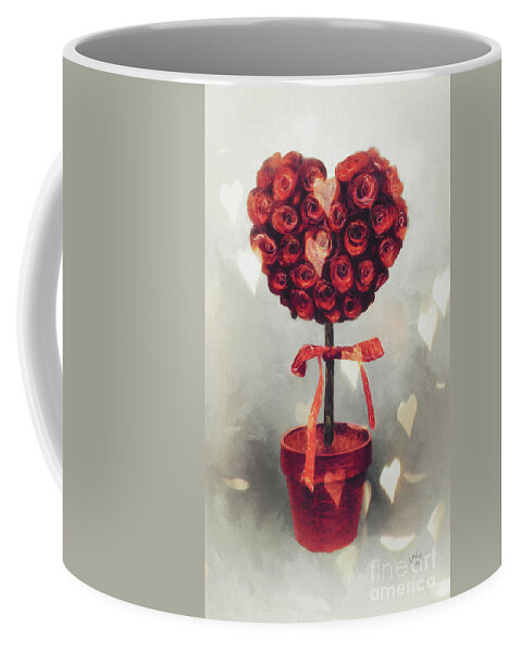 Valentine Coffee Mug featuring the digital art Love Is In The Air by Lois Bryan