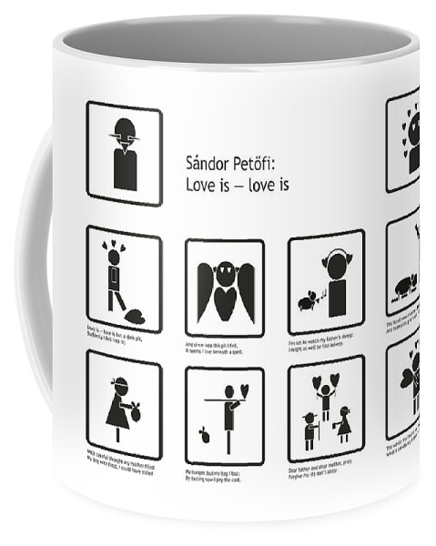 Love Coffee Mug featuring the digital art Love is, love is by Pal Szeplaky
