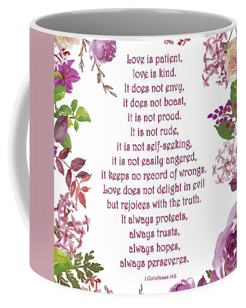 1 Corinthians Coffee Mug featuring the digital art Love Is Patient Love Is Kind by HH Photography of Florida