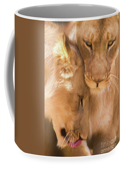 Lion Coffee Mug featuring the photograph Love is by Sheila Smart Fine Art Photography