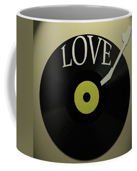 Love Music Vinyl Coffee Mug featuring the mixed media Love Music Vinyl by Dan Sproul