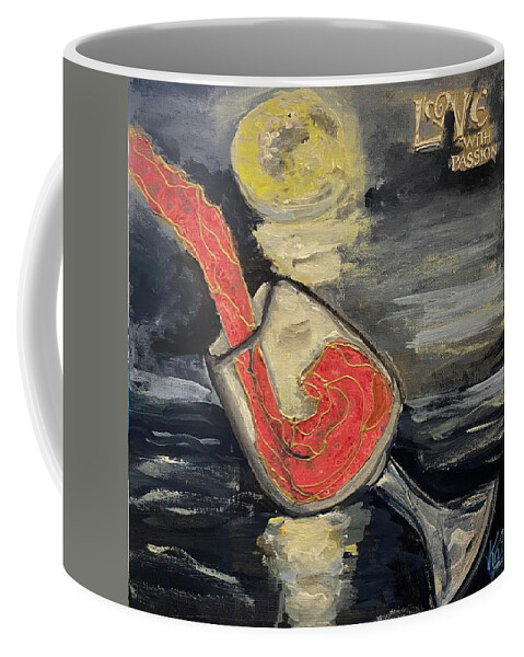 Wine Moon Love Passion Sky Coffee Mug featuring the painting Love With Passion by Kathy Bee