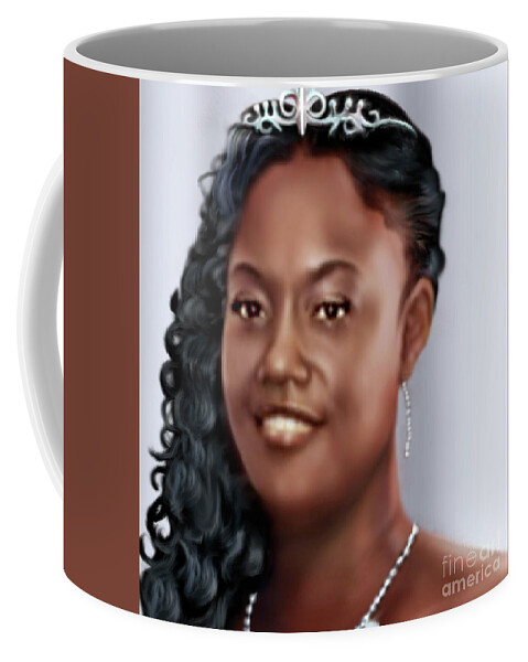 African American Bride Coffee Mug featuring the painting Lovely Trena Up Close and Personal by Reggie Duffie