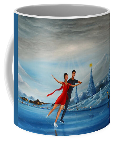 Christmas Coffee Mug featuring the painting Loving Ice by Torrence Ramsundar