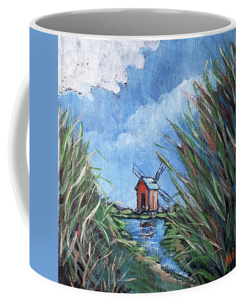 Windmill Coffee Mug featuring the painting Loving Windmill by Elaine Berger