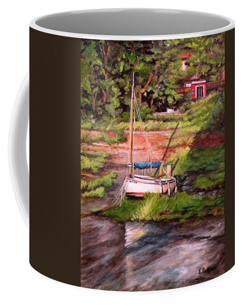 Lanes Cove Coffee Mug featuring the painting Low Tide, Lanes Cove by Eileen Patten Oliver