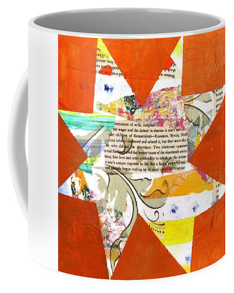 Orange Coffee Mug featuring the painting Lowercase Damsel In Distress by Cyndie Katz