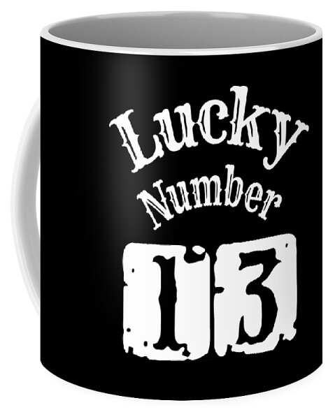 13 Coffee Mug featuring the digital art Lucky Number 13 by Flo Karp