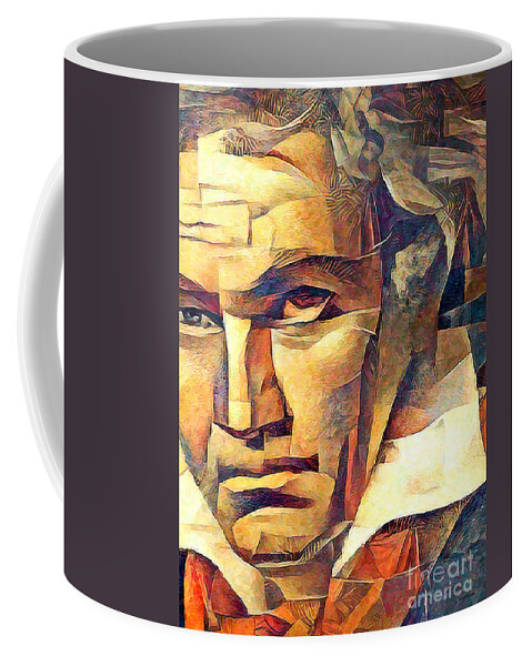 Wingsdomain Coffee Mug featuring the photograph Ludwig van Beethoven Contemporary Art 20210720 v2 by Wingsdomain Art and Photography
