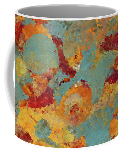 Red Coffee Mug featuring the painting Luke 4 18-19. What Is The Answer? by Mark Lawrence