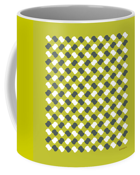Op Art Coffee Mug featuring the mixed media Lumachine 2 - Little Shells - 1995 by Gianni Sarcone