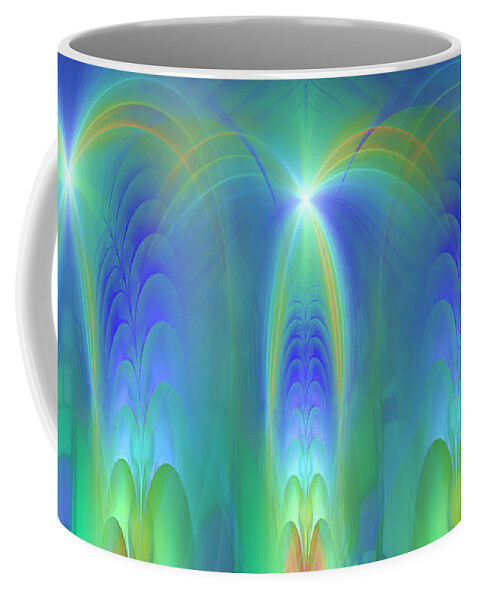 Fractal Coffee Mug featuring the digital art Circle of Light and Laughter by Mary Ann Benoit