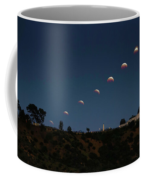 Moon Coffee Mug featuring the photograph Lunar Eclipse Moon Stack at the Observatory by Lindsay Thomson