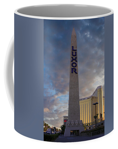 Obelisk Coffee Mug featuring the photograph Luxor Obelisk Vegas by Chris Smith