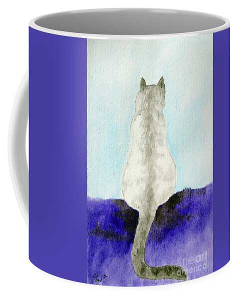 Cat Coffee Mug featuring the painting Lynx Point Cat by Rohvannyn Shaw