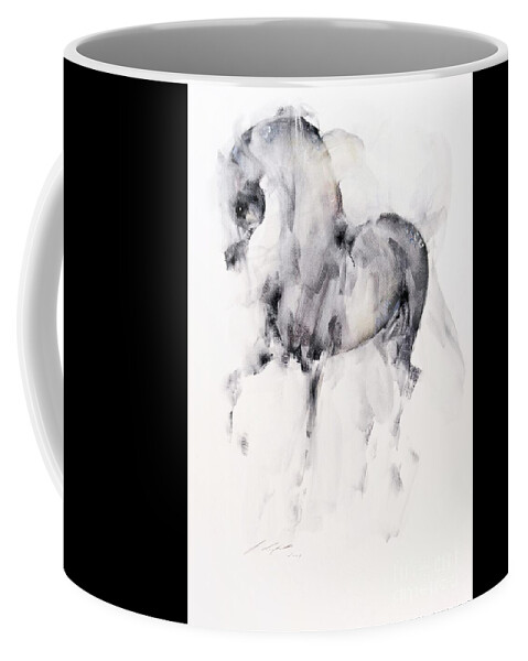 Equestrian Painting Coffee Mug featuring the painting Lyon by Janette Lockett