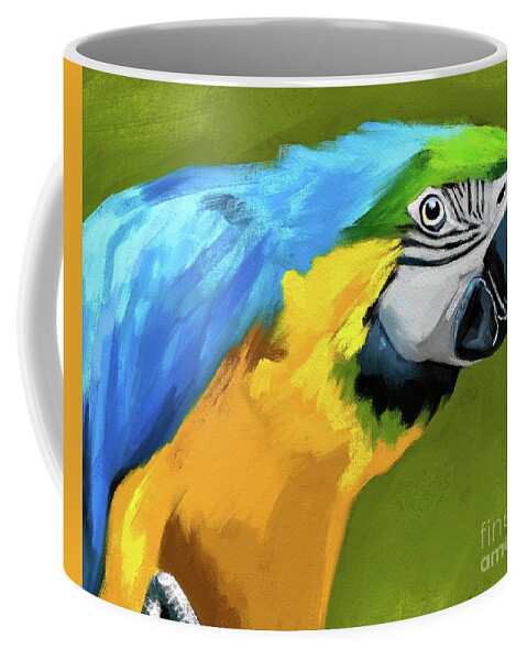 Tammy Lee Coffee Mug featuring the painting Macaw by Tammy Lee Bradley