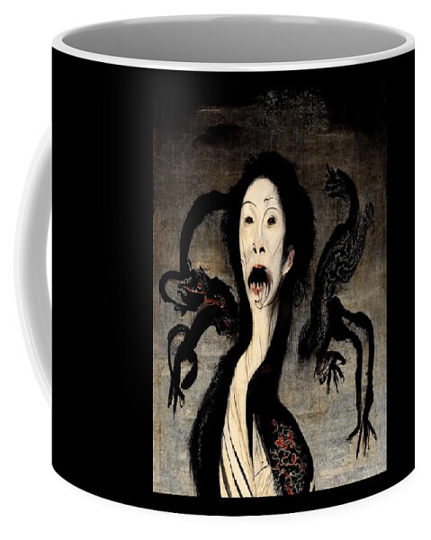 Horror Coffee Mug featuring the digital art Machi Possession by Black Dragon by Ryan Nieves