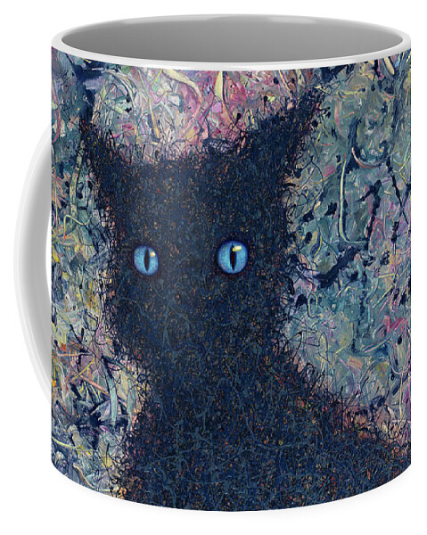 Cat Coffee Mug featuring the painting Machka Memory by James W Johnson