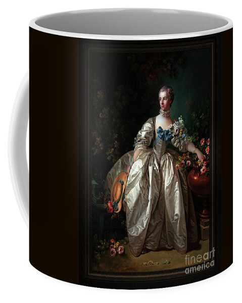 Madame Bergeret Coffee Mug featuring the painting Madame Bergeret by Francois Boucher Classical Fine Art Reproduction by Rolando Burbon