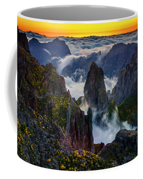Madeira Coffee Mug featuring the photograph Madeira Peaks by Evgeni Dinev
