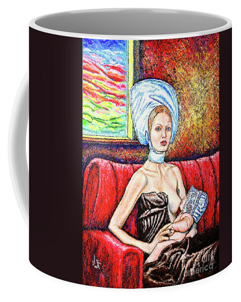  Madonna Coffee Mug featuring the painting Madonna and baby by Viktor Lazarev