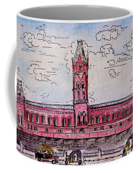 Madras City Coffee Mug featuring the painting Madras Central by Remy Francis