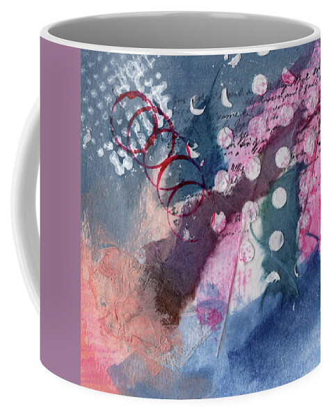 Collage Coffee Mug featuring the painting Magenta Collage 1 by Diane Maley