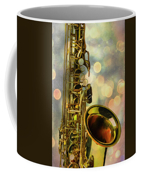 Bokeh Sax Coffee Mug featuring the photograph Magic Saxophone by Garry Gay