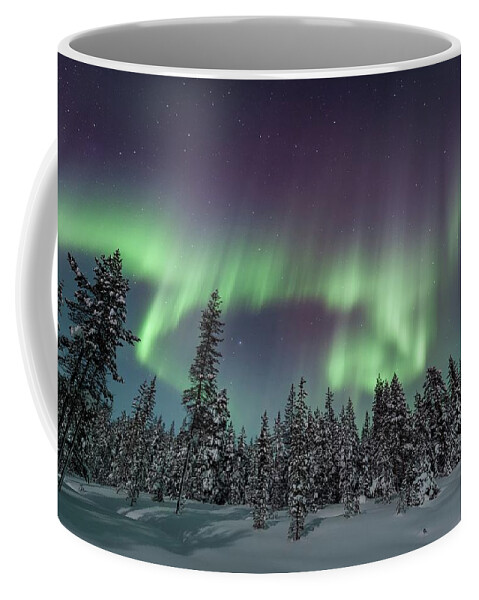 Finland Coffee Mug featuring the photograph Magic winter night by Thomas Kast