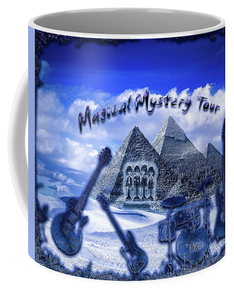 The Beatles Coffee Mug featuring the digital art Magical Mystery Tour by Michael Damiani