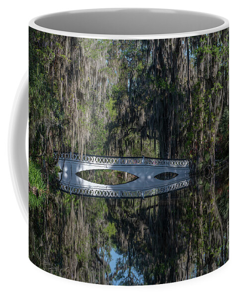 Magnolia Plantation Coffee Mug featuring the photograph Magnolia Plantation - Long White Bridge by Dale Powell