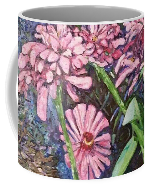Original Works Of Fine Art By Impressionist Fine Artist #julietuckerdemps #noaa #signatureartist Coffee Mug featuring the painting Mahkia's Garden by Julie TuckerDemps