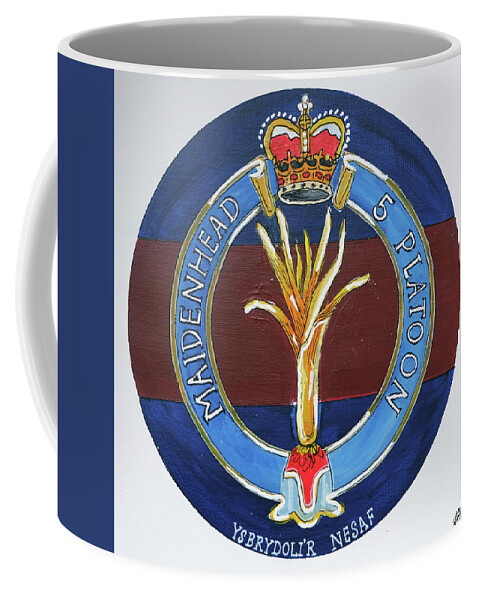 Welsh Guards Coffee Mug featuring the painting Maidenhead 5th Platoon by Laura Hol Art