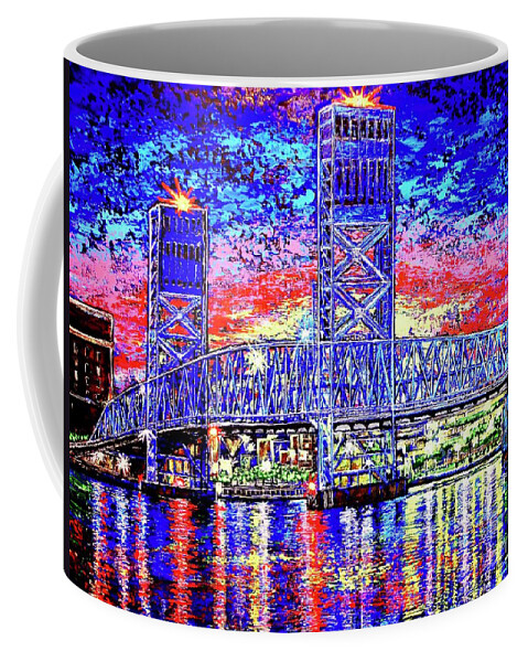 Jacksonville Coffee Mug featuring the painting Main St. Bridge by Viktor Lazarev