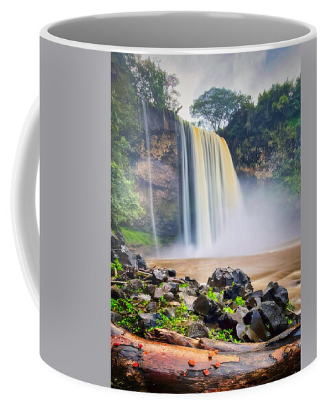 Wailua Coffee Mug featuring the photograph Majestic Wailua Falls by Bradley Morris