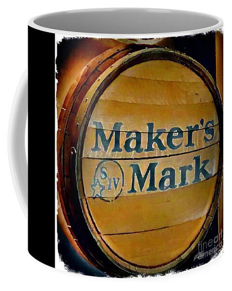 Bourbon Coffee Mug featuring the digital art Makers Mark Barrel 2 by CAC Graphics