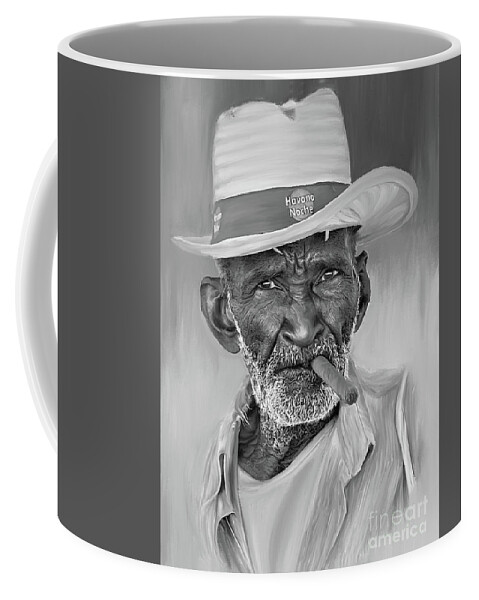 Dance Coffee Mug featuring the painting Male Dark Smoker by Gull G
