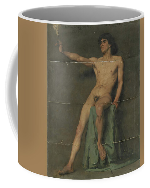 Classic Coffee Mug featuring the painting Male Nude Study by Lagra Art
