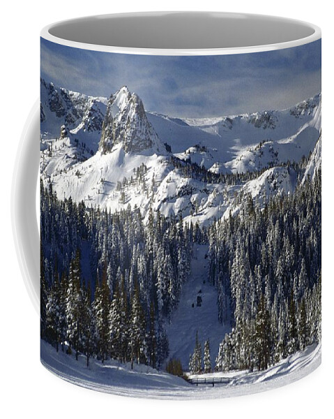Crystal Crag Coffee Mug featuring the photograph Crystal Crag -Tamarack Bridge - Winter Mammoth Lakes by Bonnie Colgan