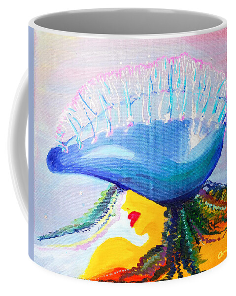 Abstract Coffee Mug featuring the painting Man O' War by Christine Bolden
