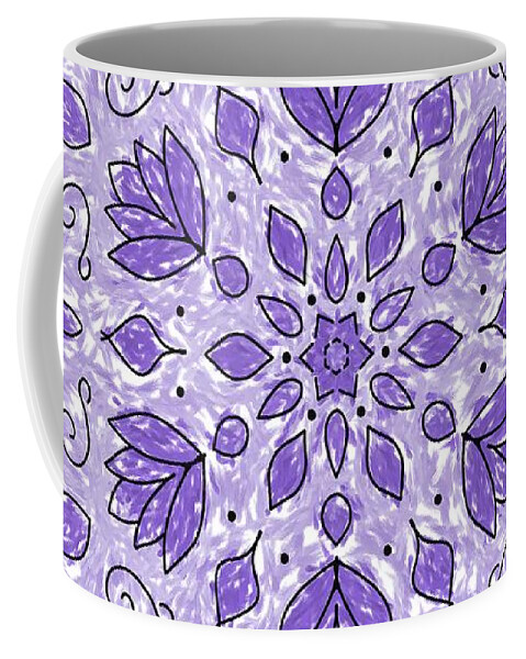 Flowers Coffee Mug featuring the digital art Mandala 48 by Angie Tirado
