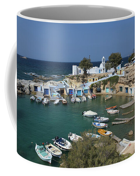Mandrakia Coffee Mug featuring the photograph Mandrakia Harbor by Sean Hannon