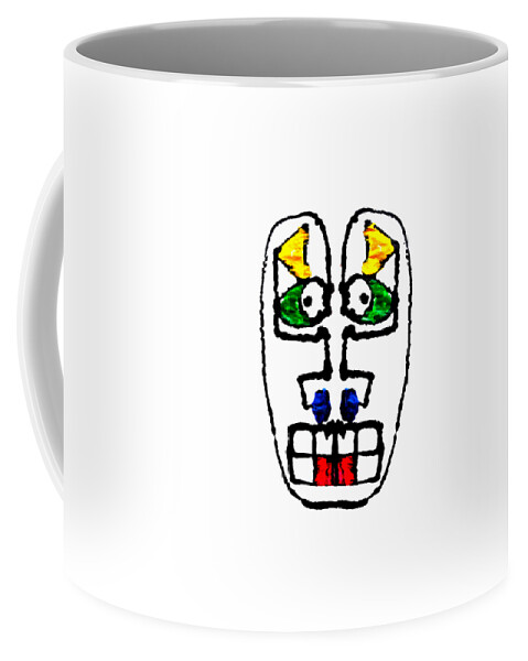 Abstract Coffee Mug featuring the painting Manic Mask by Stephenie Zagorski