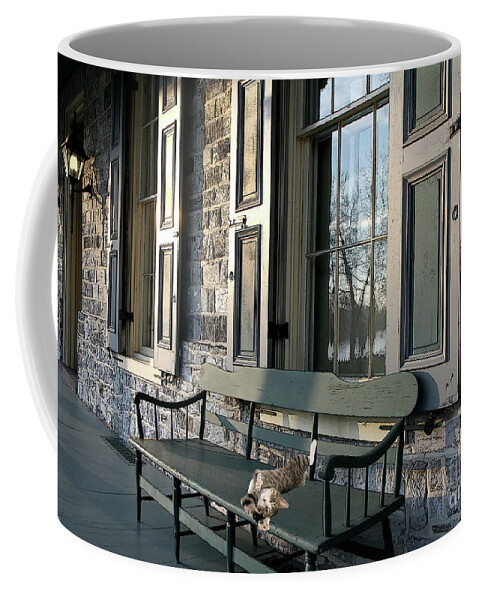Historic Coffee Mug featuring the photograph Mansion At Twilight by Geoff Crego
